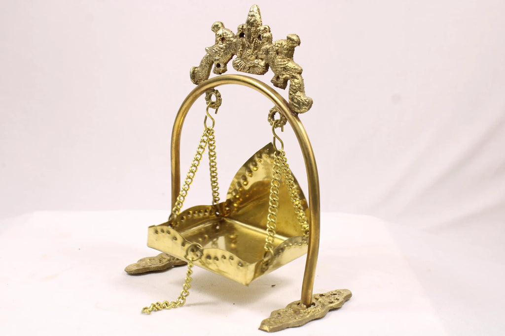 Brass Krishna Jhula Swing | Traditional Jhula for Lord Krishna | Gopal Swing | Gopal Jhula
