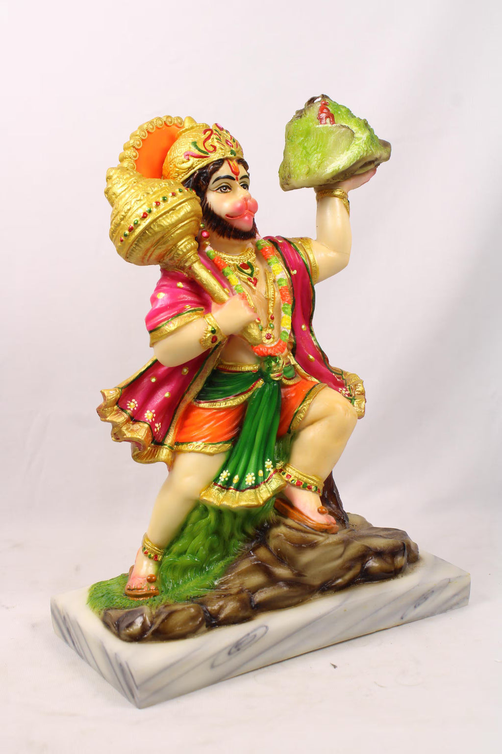 Lord Hanuman  Holding Mountain | Intricate Finish  Hanuman Idol with Mountain for Home Temple Puja Spiritual figuring Gift