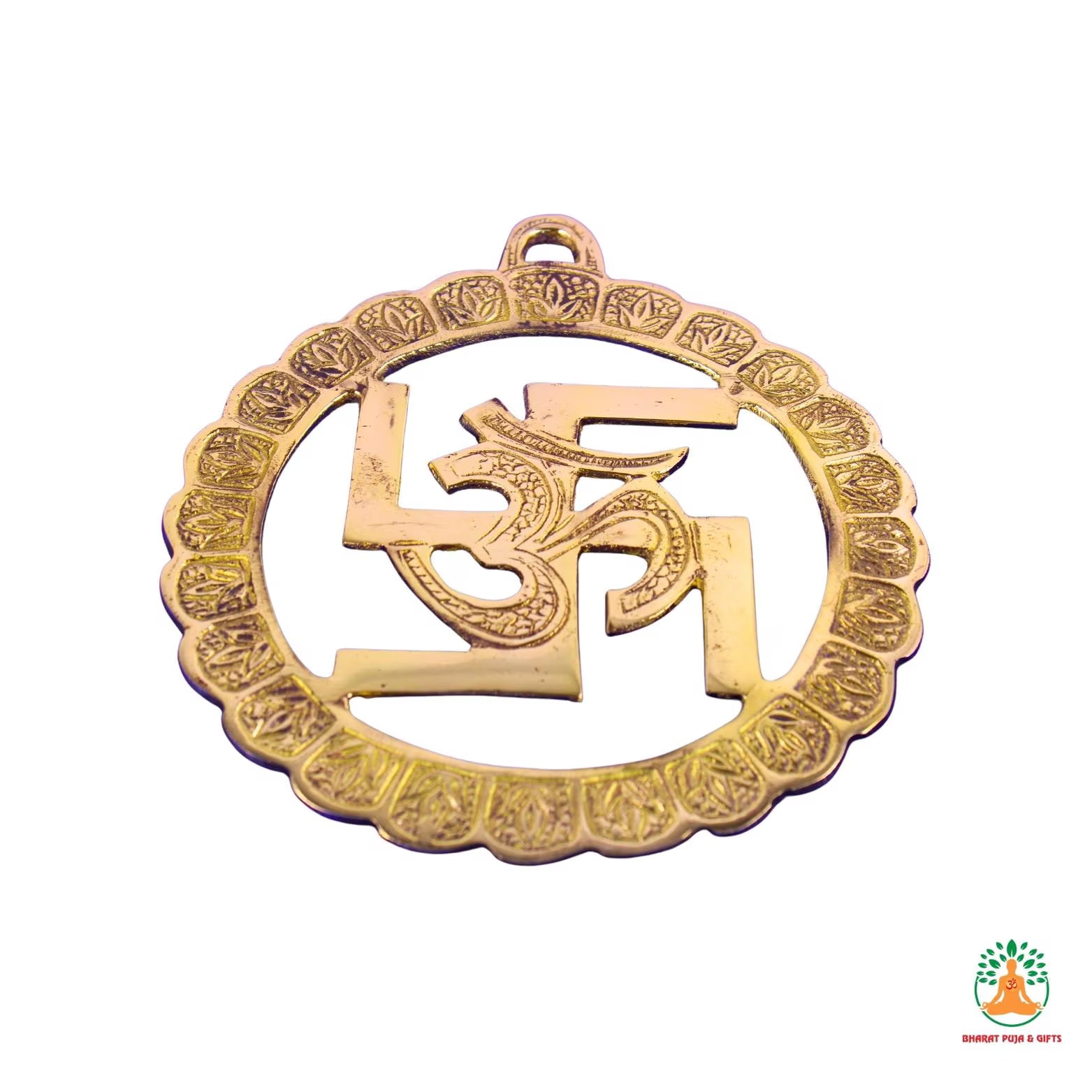 Brass Swastik and Om Wall Hanging | Hindu Wall Decor | Spiritual Wall Art