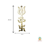 Pure Brass Hanging Trishakti Symbol for Protection, Vastu & Positive Energy – Wall Decor for Home Temple, Office Festive Gifting