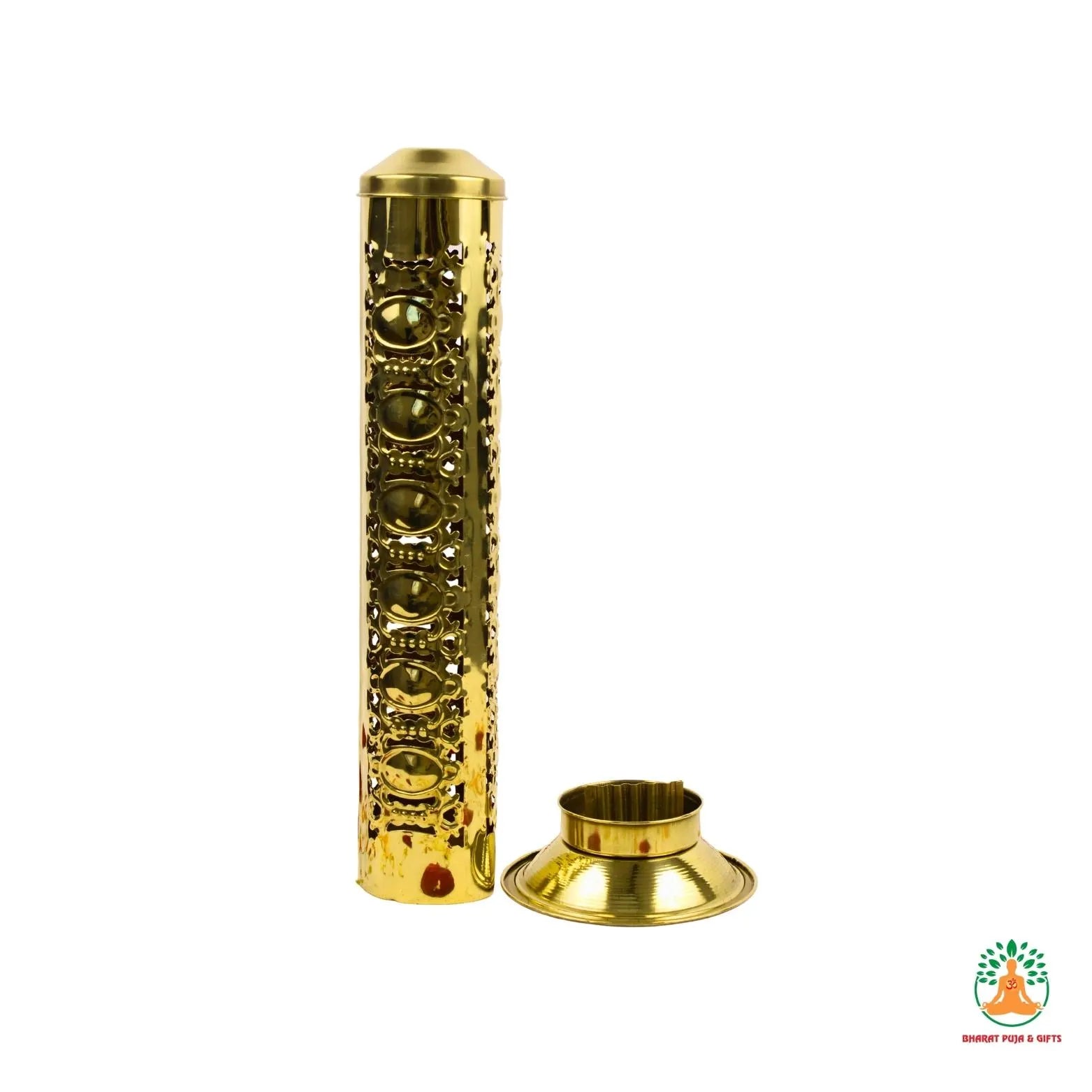 Long Brass Agarbatti Stand | Carved Incense Holder | Brass Incense Stand | Yoga Studio Decor | Meditation Room Decor | Indian Home Decor