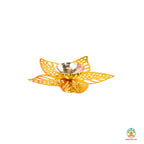 Gold & Silver Finish Brass Diya with 5-Petal Floral Carved Design | Elegant Puja Diya | Brass Diwali Diya | Indian Wedding Favor