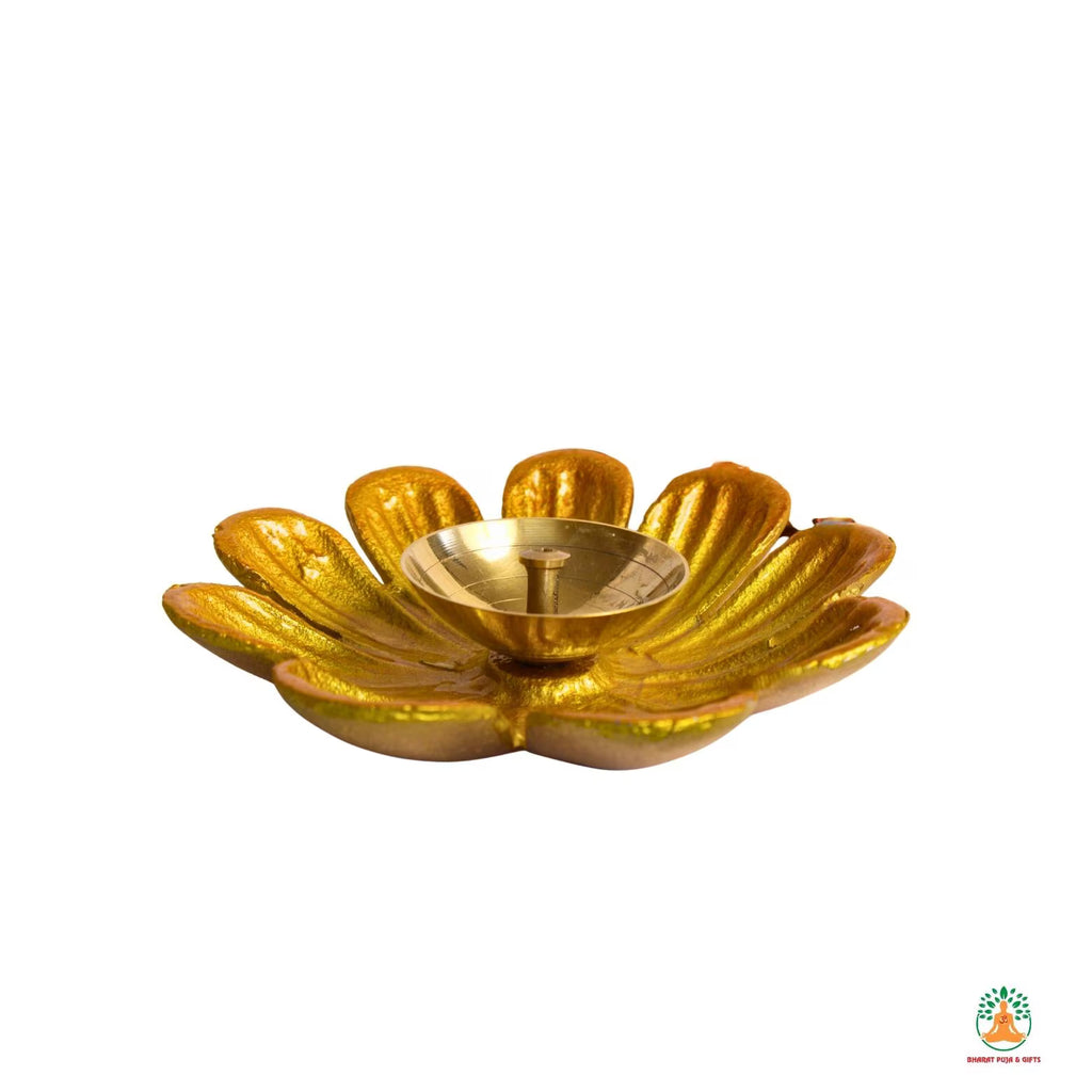 Brass Floral Diya | Decorative Oil Lamp with Flower Design | Festive Decor | Diwali Diya | Indian Home Decor | Diwali Decorations