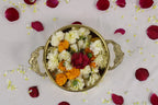 Premium Brass Flower Basket Topli with Colorful Cow Artwork | Traditional Floral Basket | Phool Tokri | Wedding Puja Aarti Offering Basket