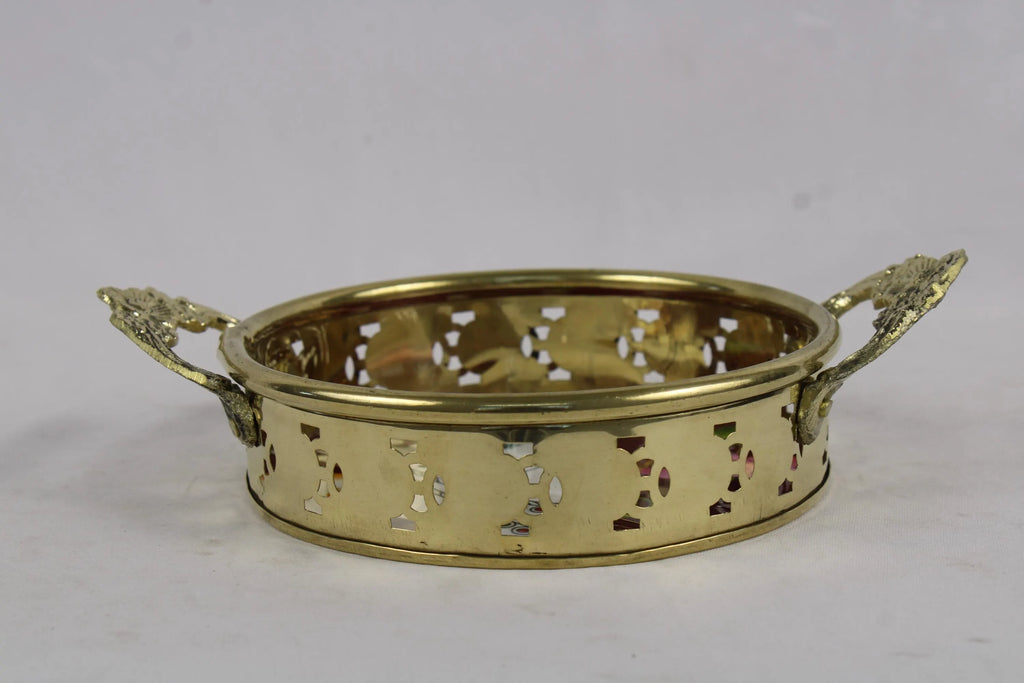 Premium Brass Flower Basket Topli with Colorful Cow Artwork | Traditional Floral Basket | Phool Tokri | Wedding Puja Aarti Offering Basket