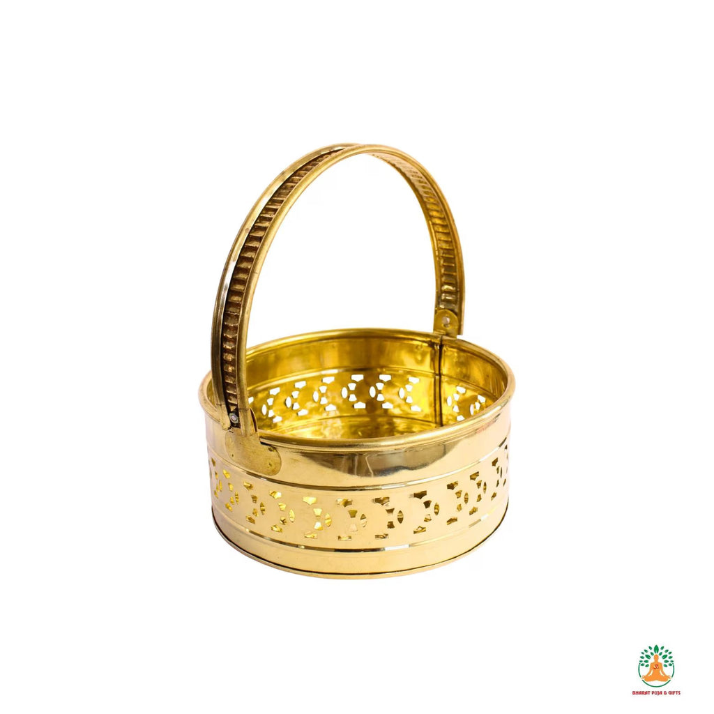 Brass Flower Basket | Traditional Floral Basket | Spiritual Gift| Decorative Basket | Flower Basket | Wedding Flower Basket | Phool Tokri