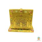 Wooden Dry Fruit Box with 4 Compartments | Colourful Artwork Storage Box for Diwali | Festive Gifting
