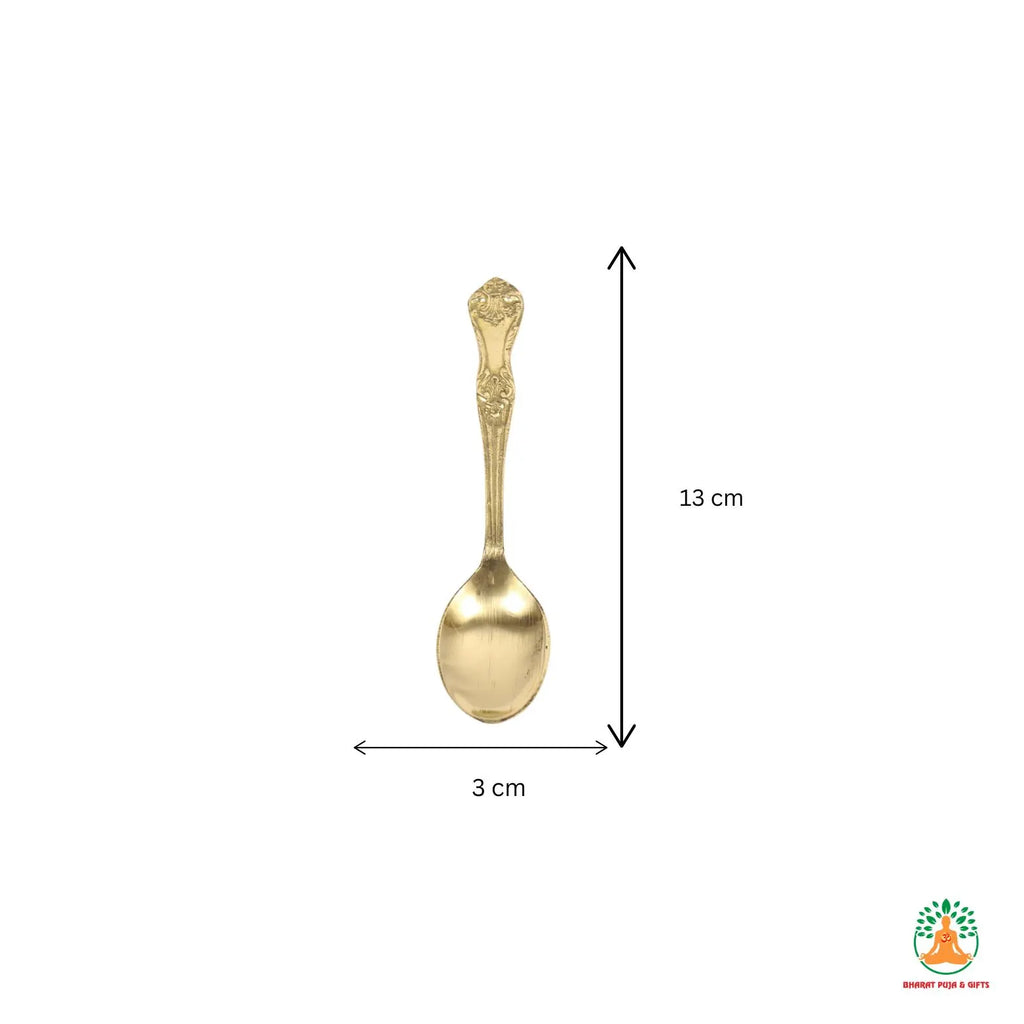 Traditional Brass Puja Spoon | Sacred Ritual Spoon | Brass Spoon | Abhishekam Spoon | Brass Offering Spoon