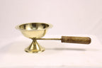Brass Dhoop Dani with Wooden Handle | Camphor Loban Dhoop Arti Incense Burner | Smoke Holder