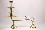 Large Brass Ganga Aarti Diya with Handle | Brass 3 Stage Samai | 3 Step Traditional Indian Oil Lamp