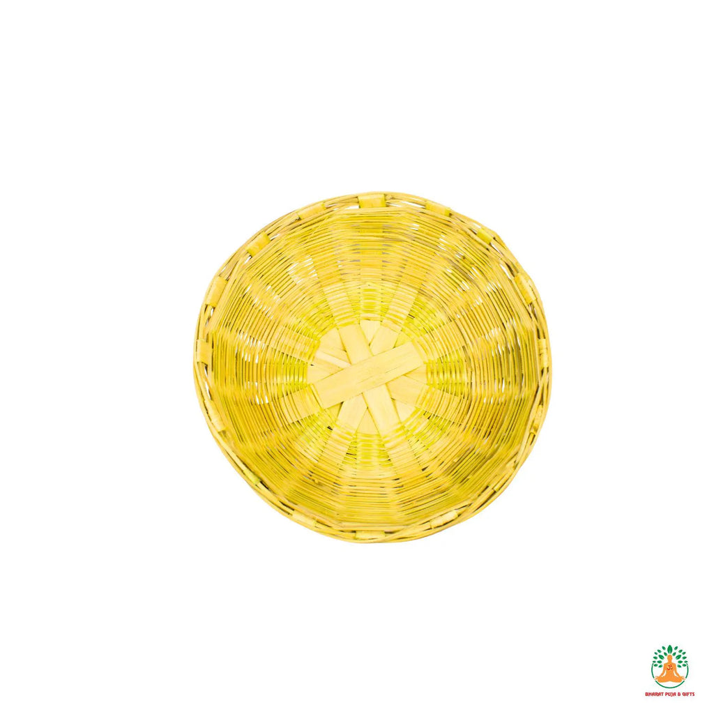 Handmade Pure Bamboo Basket Tokri | Eco-Friendly Bamboo Basket for Bihari Puja, Fruits, Vegetables, Home Temple, Kitchen & Decor
