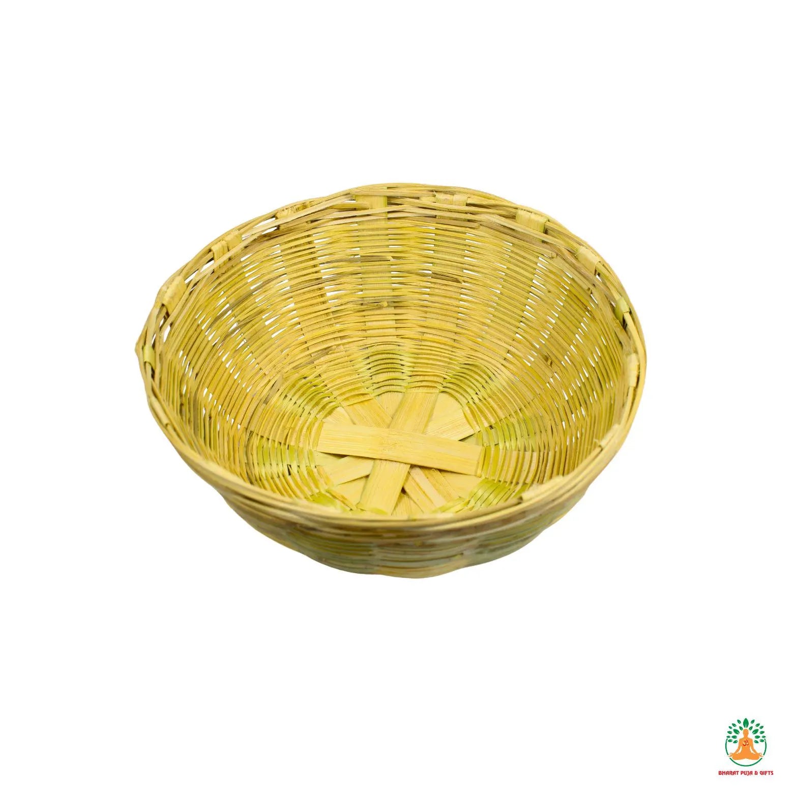 Handmade Pure Bamboo Basket Tokri | Eco-Friendly Bamboo Basket for Bihari Puja, Fruits, Vegetables, Home Temple, Kitchen & Decor