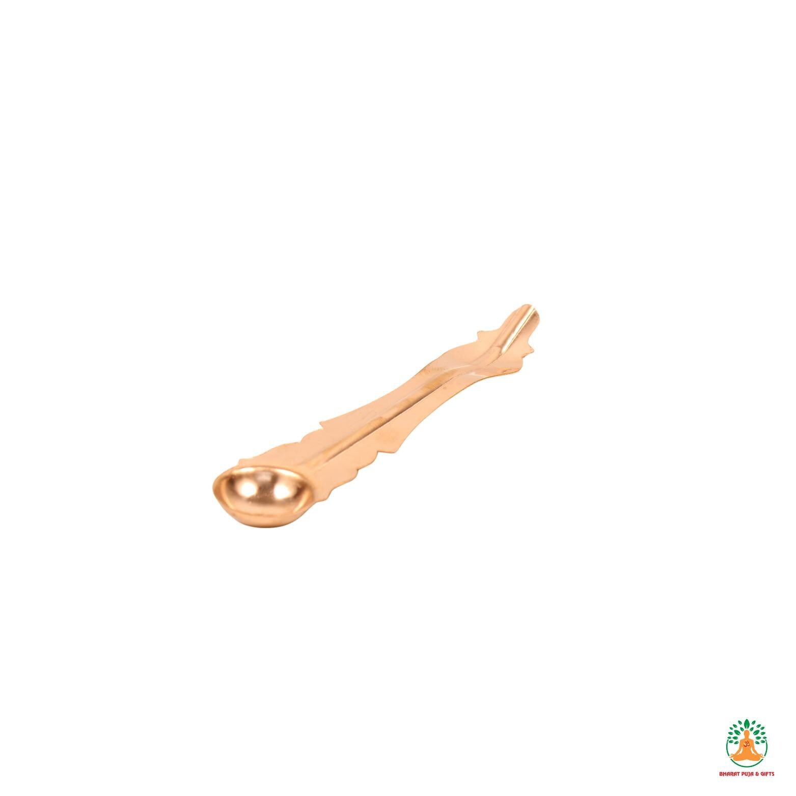 Pure Copper Achaman Pali Spoon | Traditional Hindu Puja Spoon for Achaman | Copper Water Jal Spoon