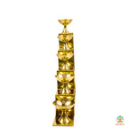 Brass Samai Multi-Step | Brass Lotus Step Diya | Traditional Puja Aarti Oil Lamp Arti Deepak Deepam  | Diwali Decor | Temple Decor