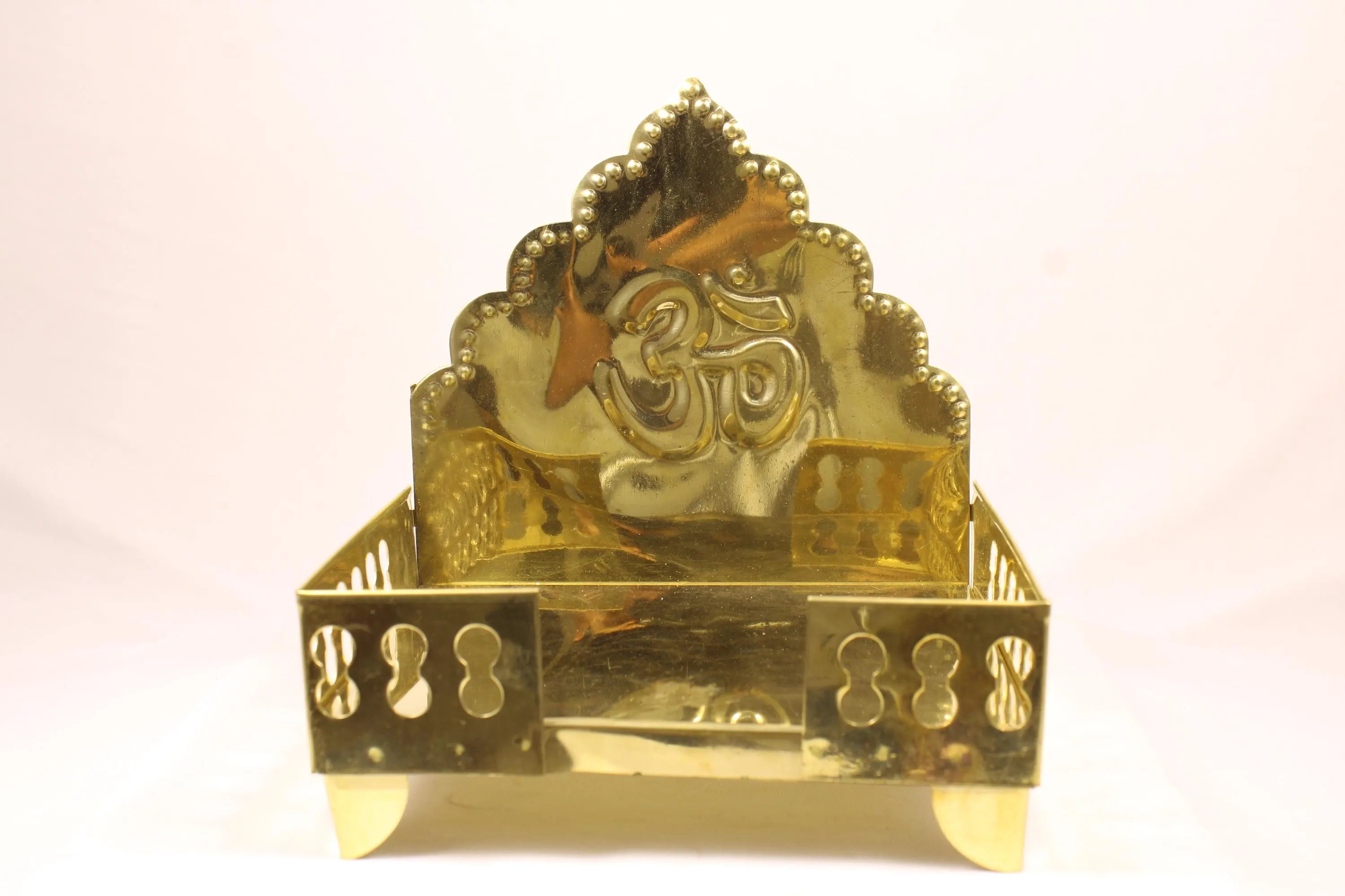 Brass Altar Seat | Handcrafted Singhasan | Brass Throne Seat | Brass Chowki Choki for Puja Home Temple Mandir | Royal Hindu Diety Seat