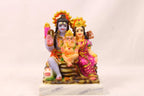 Small 3 inch Shiva Parivaar Statue | Marble Dust Shiva Parvati Ganesha Idol | Lord Shiva Parvati Ganesha Murti for Home Temple | Hindu Idols