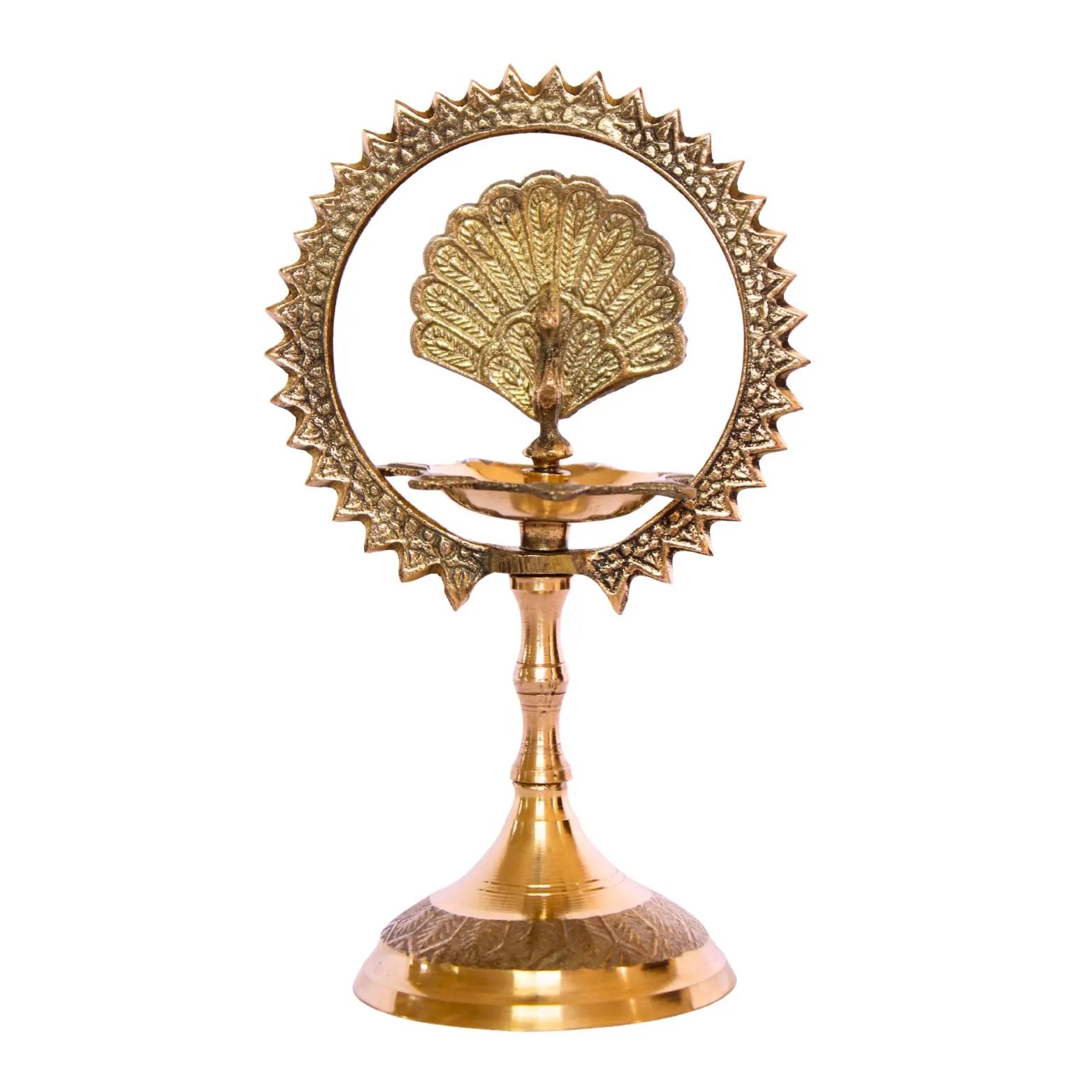 Brass Peacock Samai Diya| Brass Decorative Oil Lamp | Traditional Oil Deepam | Diwali Decor | Indian Home Decor | Temple Altar Decor