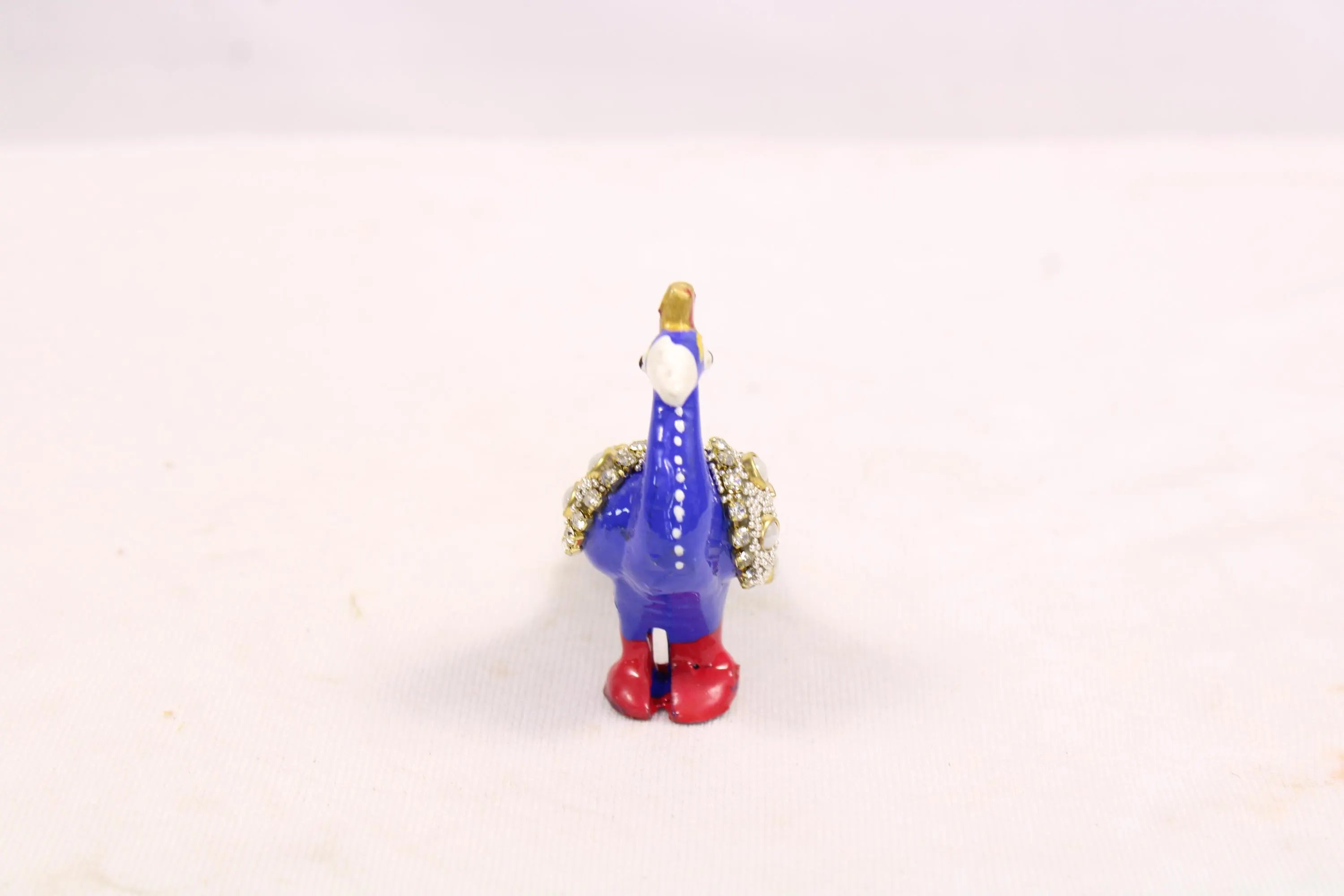 Decorative Small Beadwork Peacock Statue | Handcrafted Menakari Peacock Showpiece for Home Décor, Tabletop Display, Office & Gift |