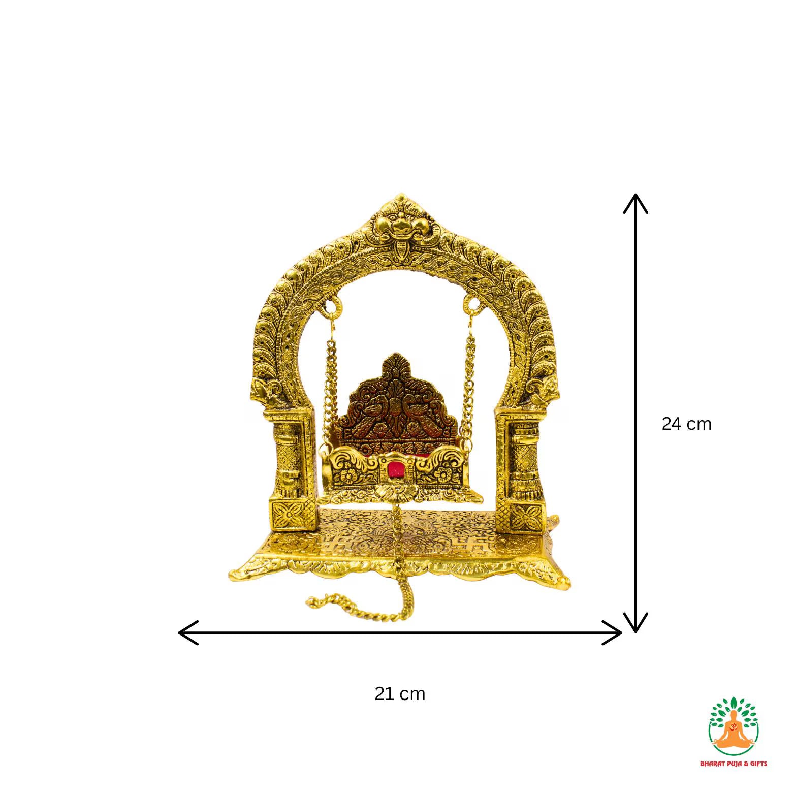 Brass Krishna Jhula Swing | Handcrafted Brass Jhula for Laddu Gopal Bal Gopal Lord Krishna | Krishna Janmashtami Swing