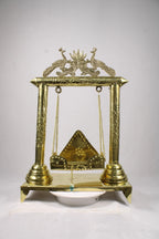 Brass Lord Krishna Jhula Swing with Peacock & Lotus Design | Handcrafted Decorative Brass Jhula for Laddu Gopal Bal Gopal
