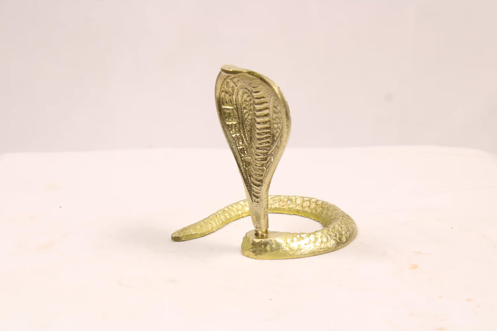 Brass Snake Naagdev Statue Idol | Shiva Naag for Shivling Pooja, Mandir, Kaal Sarp Dosh Poojan, Home Temple Decor & Spiritual Rituals
