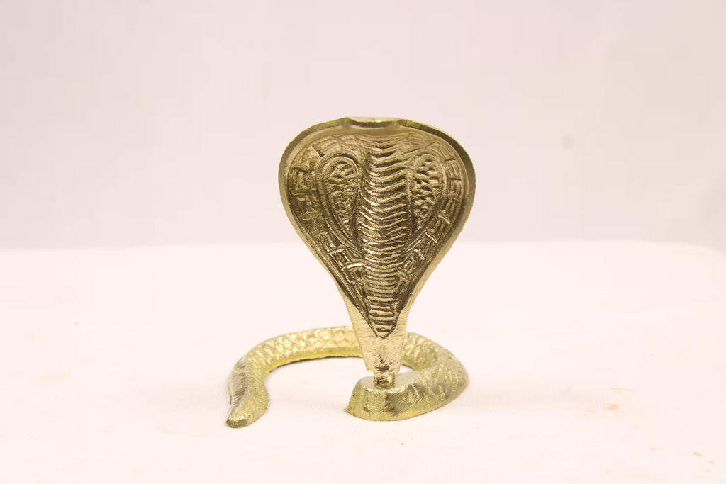 Brass Snake Naagdev Statue Idol | Shiva Naag for Shivling Pooja, Mandir, Kaal Sarp Dosh Poojan, Home Temple Decor & Spiritual Rituals