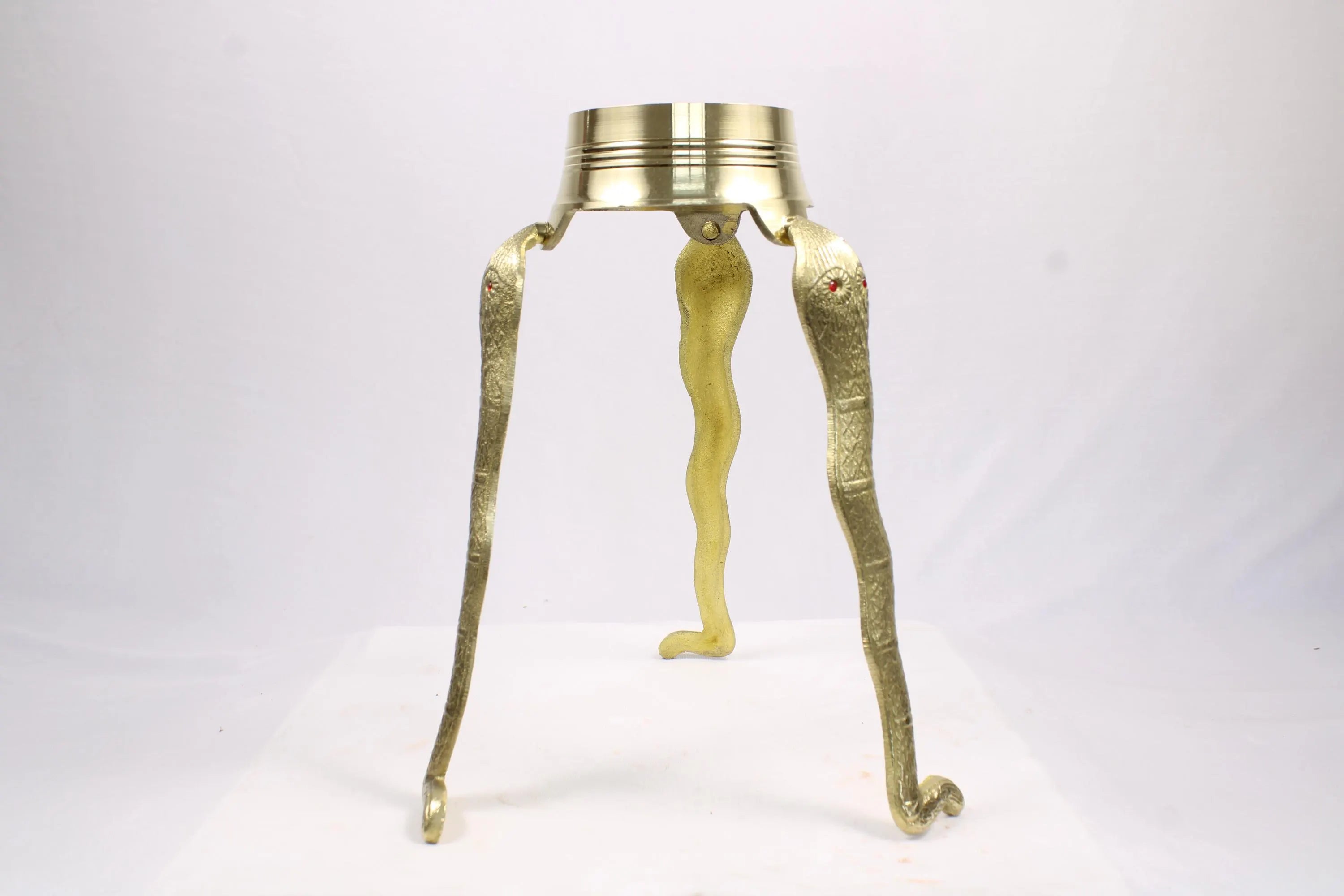 Brass Jaladhari Stand with Nag-Shaped Base | Traditional Tripai Abhishek Stand for Shivling Puja