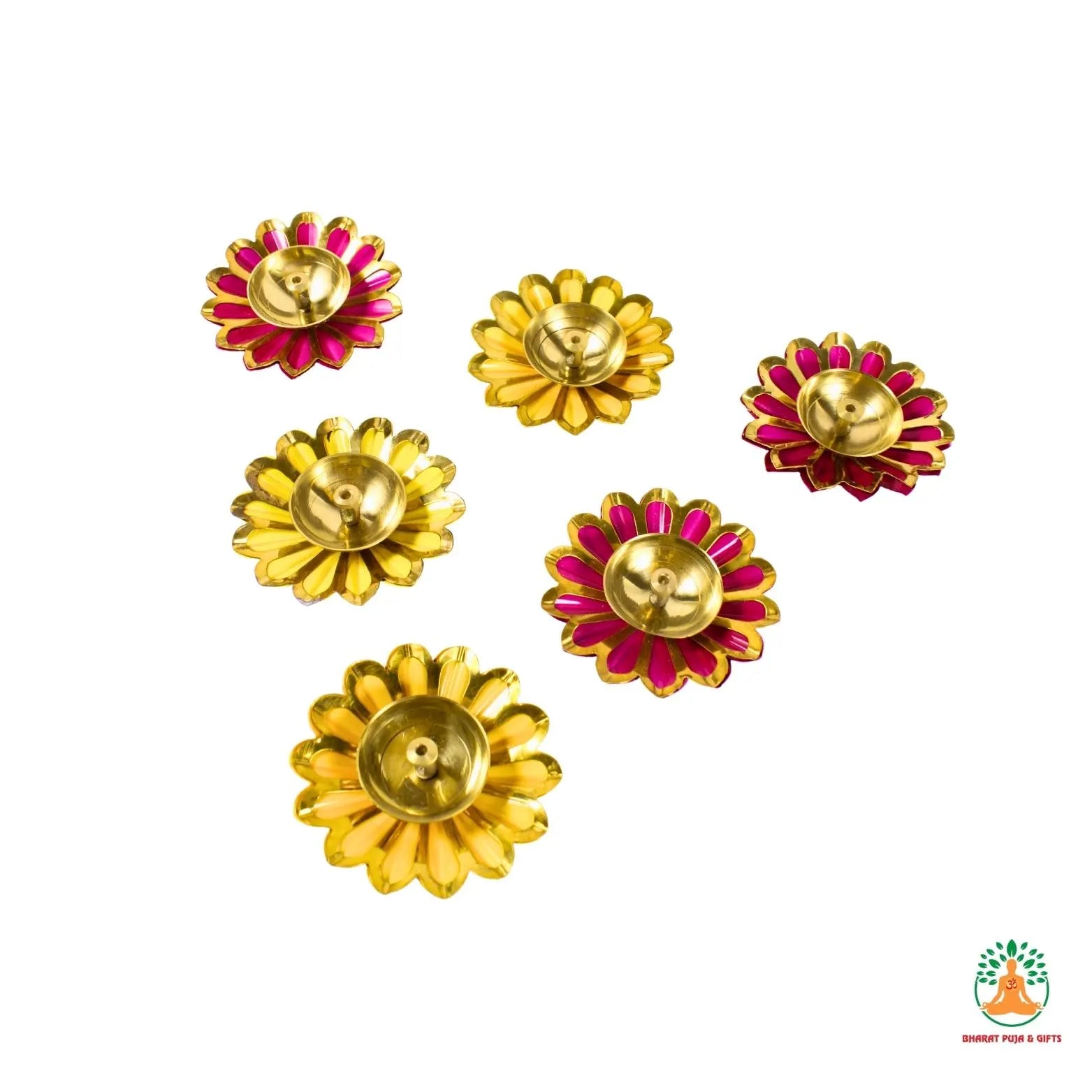 6 pc Diya Set for Diwali decoration | Traditional Puja Oil Lamp | Indian tradition