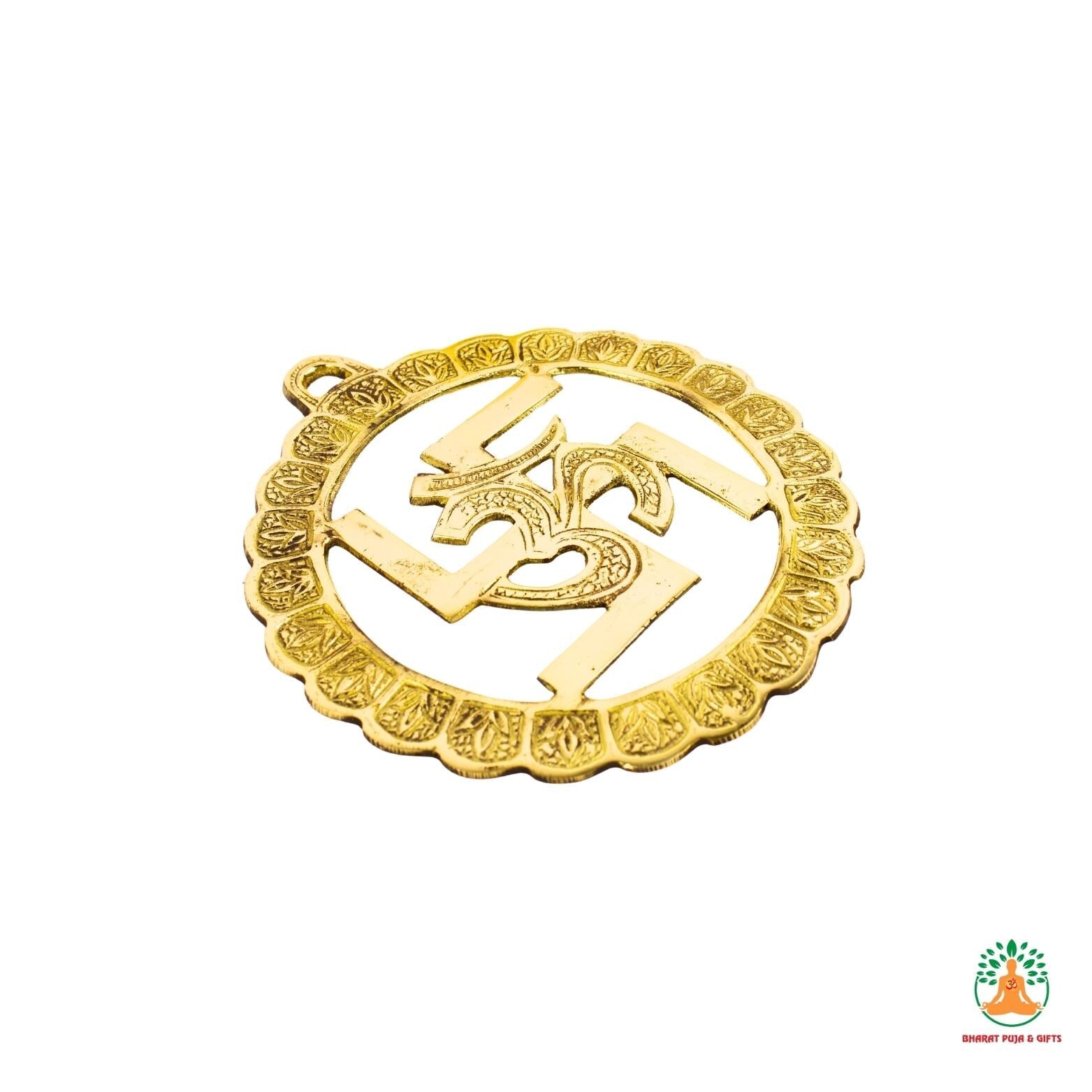 Brass Swastik and Om Wall Hanging | Hindu Wall Decor | Spiritual Wall Art