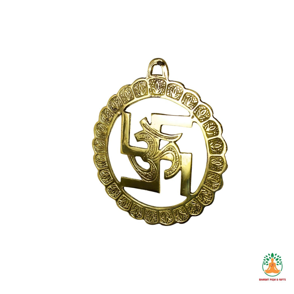 Brass Swastik and Om Wall Hanging | Hindu Wall Decor | Spiritual Wall Art