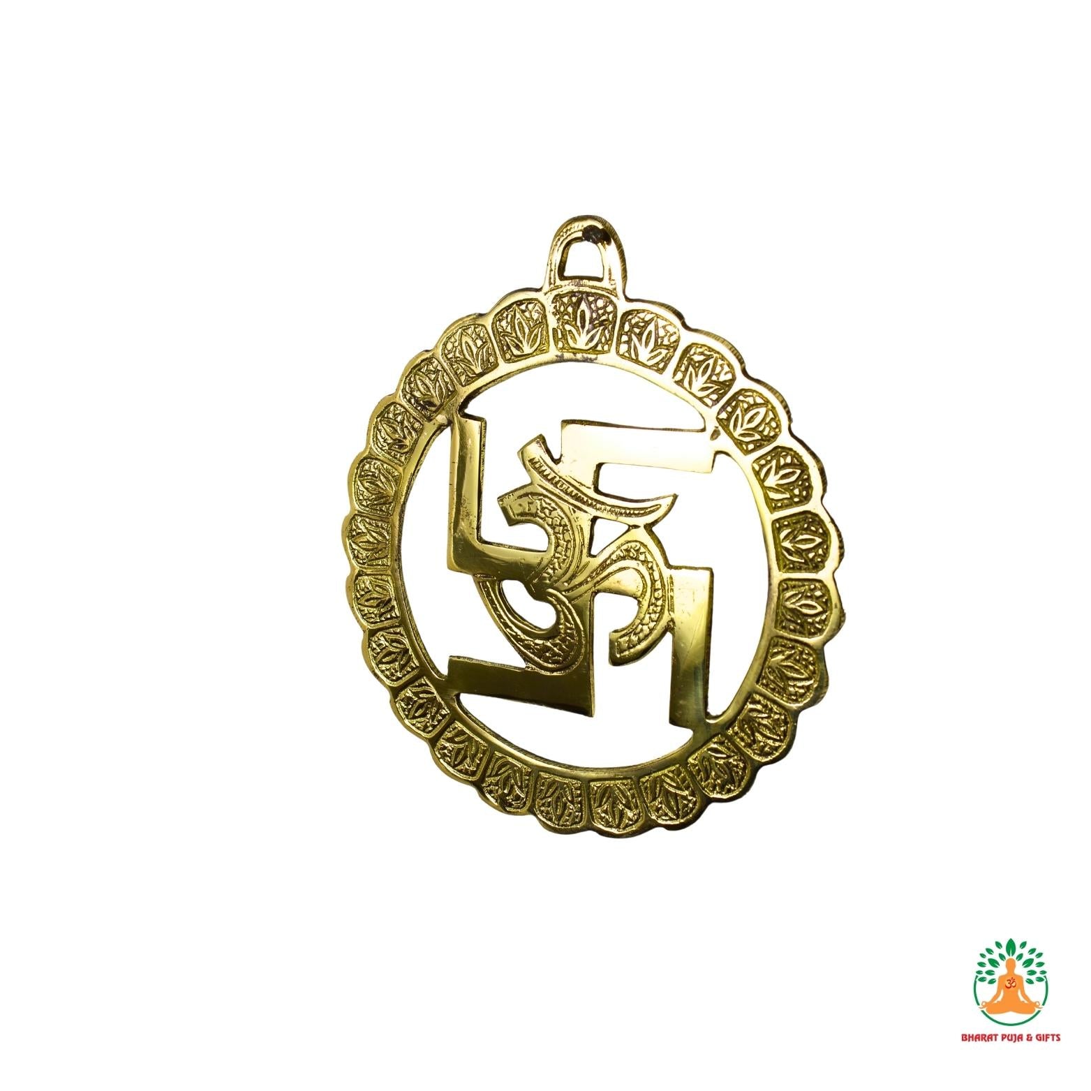 Brass Swastik and Om Wall Hanging | Hindu Wall Decor | Spiritual Wall Art
