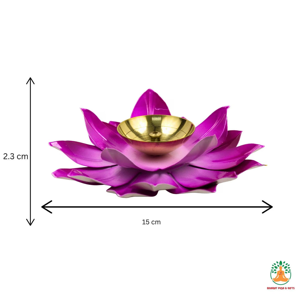 Brass Diya - Pink Lotus | Festive Diwali Oil Lamps |