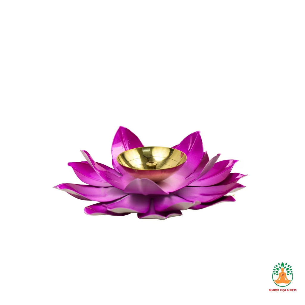 Brass Diya - Pink Lotus | Festive Diwali Oil Lamps |