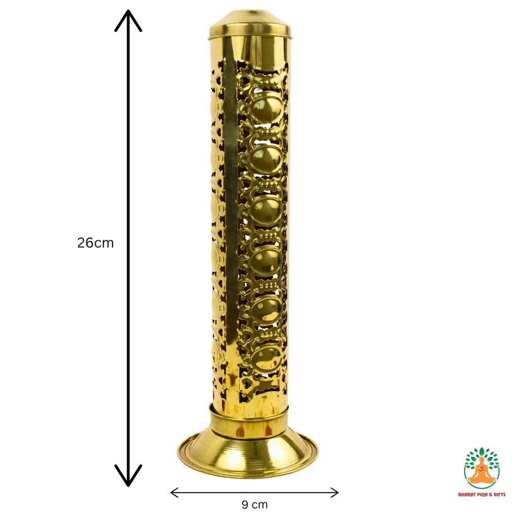 Long Brass Agarbatti Stand | Carved Incense Holder | Brass Incense Stand | Yoga Studio Decor | Meditation Room Decor | Indian Home Decor