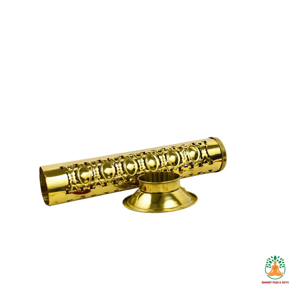 Long Brass Agarbatti Stand | Carved Incense Holder | Brass Incense Stand | Yoga Studio Decor | Meditation Room Decor | Indian Home Decor
