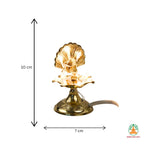 Brass Samai with Intricate Peacock Design | Traditional Elegant 1-Step 2-Step 3-Step LED Lamp | Samai Lamp