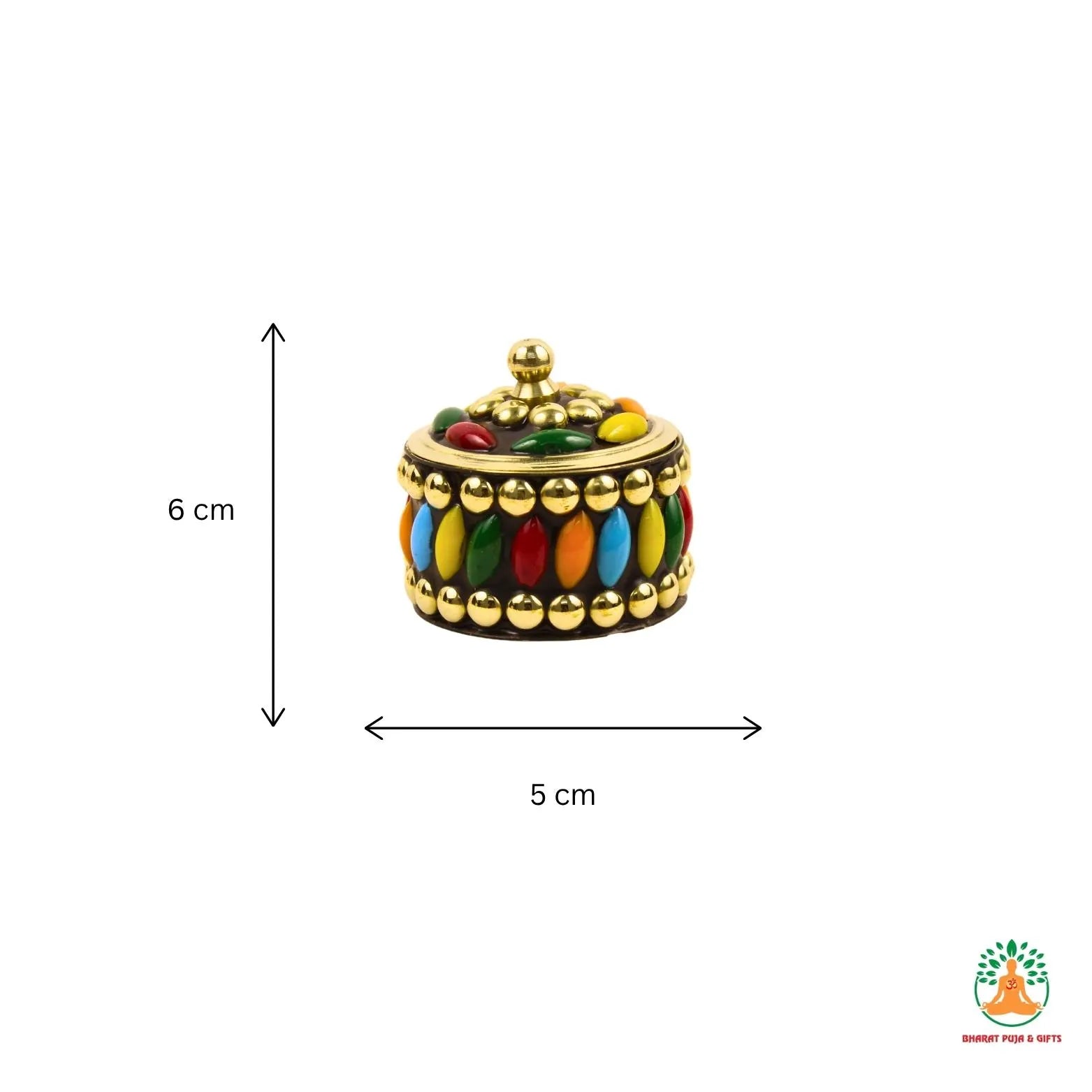 Antique Stone Dibbi with Decorative Stones & Beads Work | Royal Kumkum Box | Indian Wedding Favors | Housewarming Gifts | Puja Return Gift