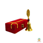 Brass Puja Bell with Rudraksha 5 inch| Traditional Temple Bell | Brass Ghanti | Spiritual Gift | Hindu Gift |