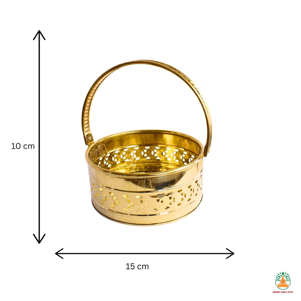 Brass Flower Basket | Traditional Floral Basket | Spiritual Gift| Decorative Basket | Flower Basket | Wedding Flower Basket | Phool Tokri