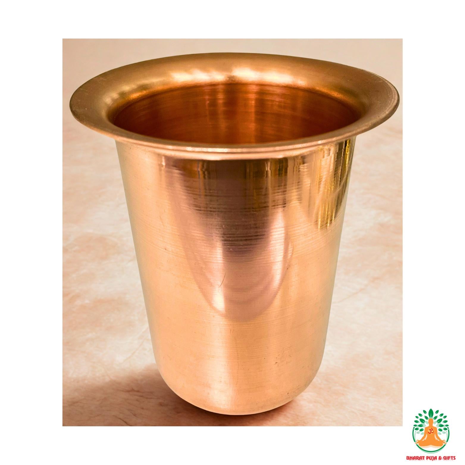 100% Pure Copper Tumbler Copper Glass | Plain Simple Design Copper Cup for Water | Ayurvedic Water Glass | Holistic Health Yoga Water Cup 300ml