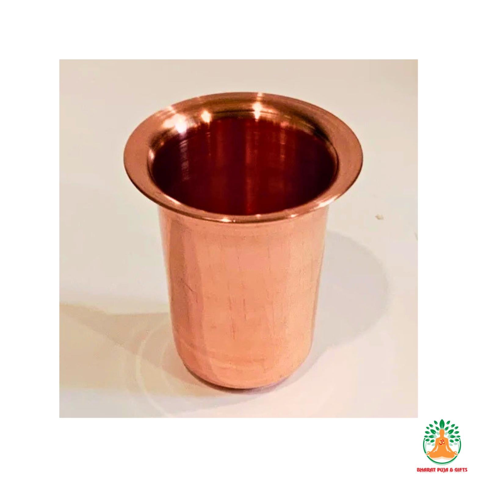 100% Pure Copper Tumbler Copper Glass | Plain Simple Design Copper Cup for Water | Ayurvedic Water Glass | Holistic Health Yoga Water Cup 300ml