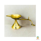 Brass Arti Diya with Handle | Brass Aarti Oil Lamp