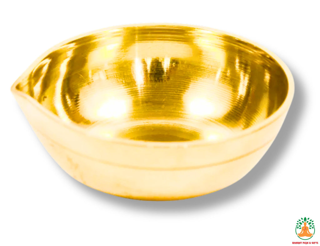 Small Brass Diya | Handcrafted Brass Oil Lamp