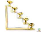 5 Step Brass Samai | Brass Lotus 5-Step Diya | Traditional Pooja Aarti Oil Lamp Arti Deepak Deepam for Home Temple, Mandir,