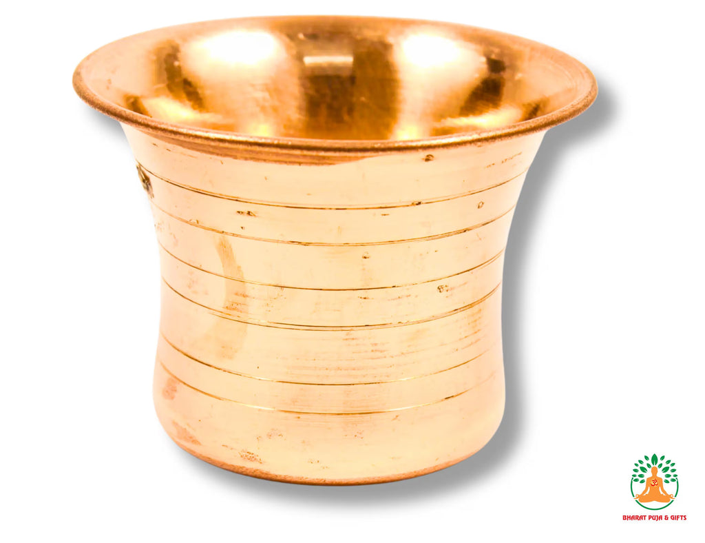 Panch Patra Set | Achaman Patra Pali Copper Plate | Copper Achaman Set