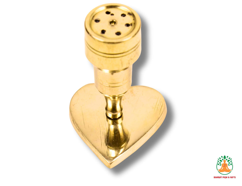 Heart-Shaped Brass Agarbatti Stand | Decorative Brass Incense Stick Holder