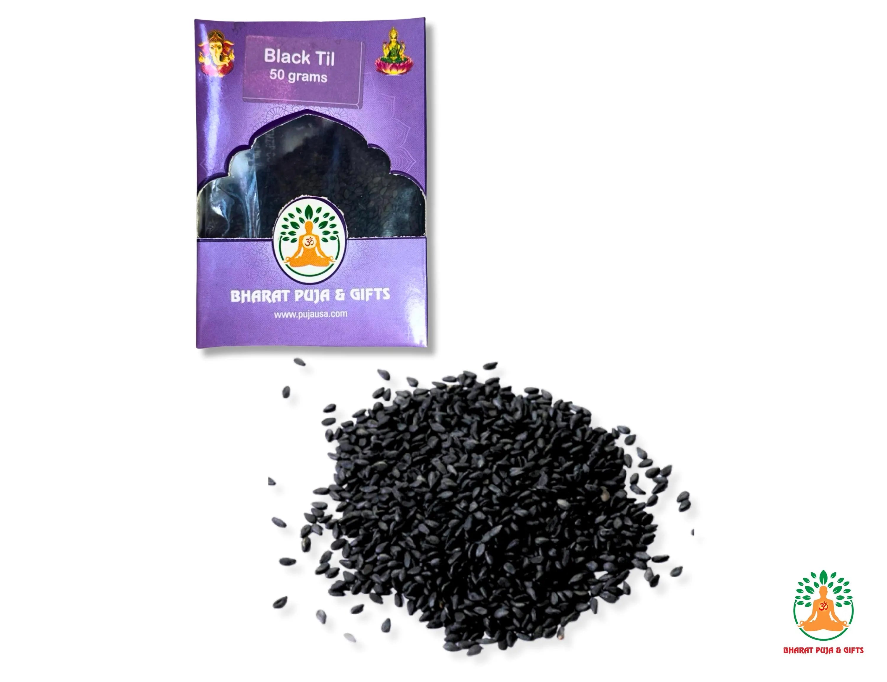 Black sesame seeds Til for puja Shani Pooja All Natural | Gluten Friendly | NON-GMO | Vegan | Indian Origin (50 gm)