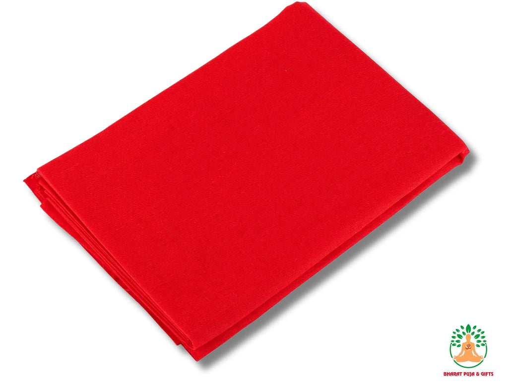 Cotton Puja Cloth | Devi Devta Chowki Puja Cloth for Mandir Temple| 1 Meter Piece Colors Available