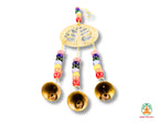 Feng Shui Brass Windchime | Chakra Elephant Tree Fish Horse Windchime with 3 Bells | Spiritual Home Decor