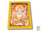 Golden Ganpati Photo Frame with Glass Cover